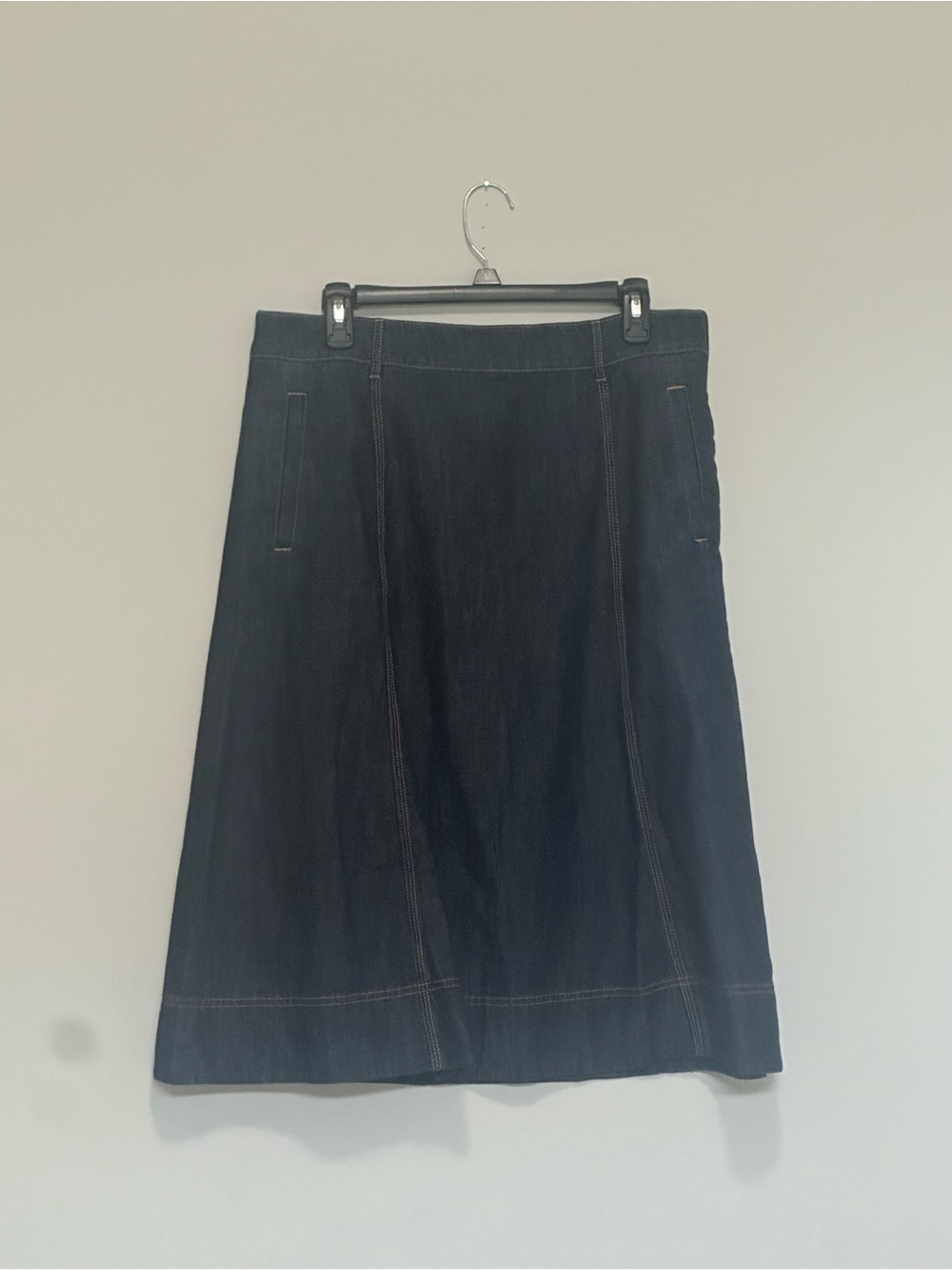 Talbots Classic Dark Denim A-Line Skirt - Blue